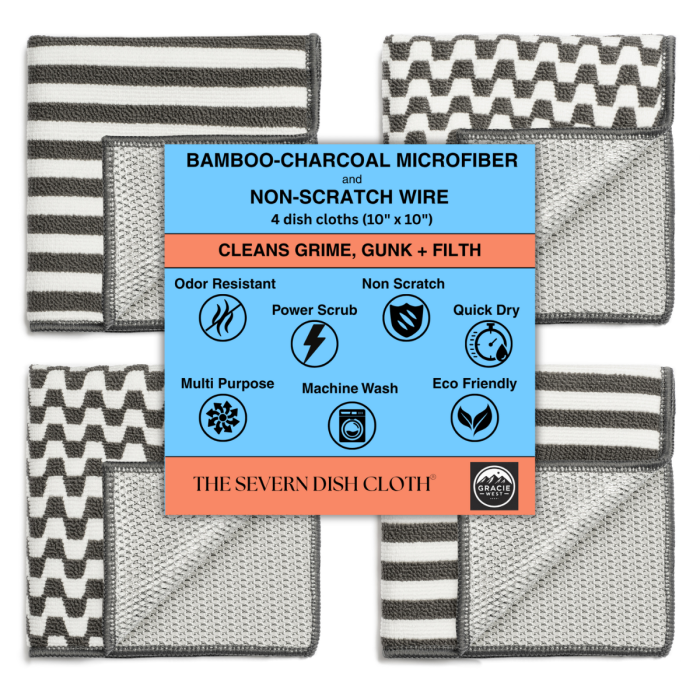 Every sustainable kitchen needs these non-smelly dish cloths by Gracie West.