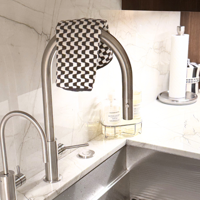 Severn Dish Cloth drying by a sink after a Memorial Day party